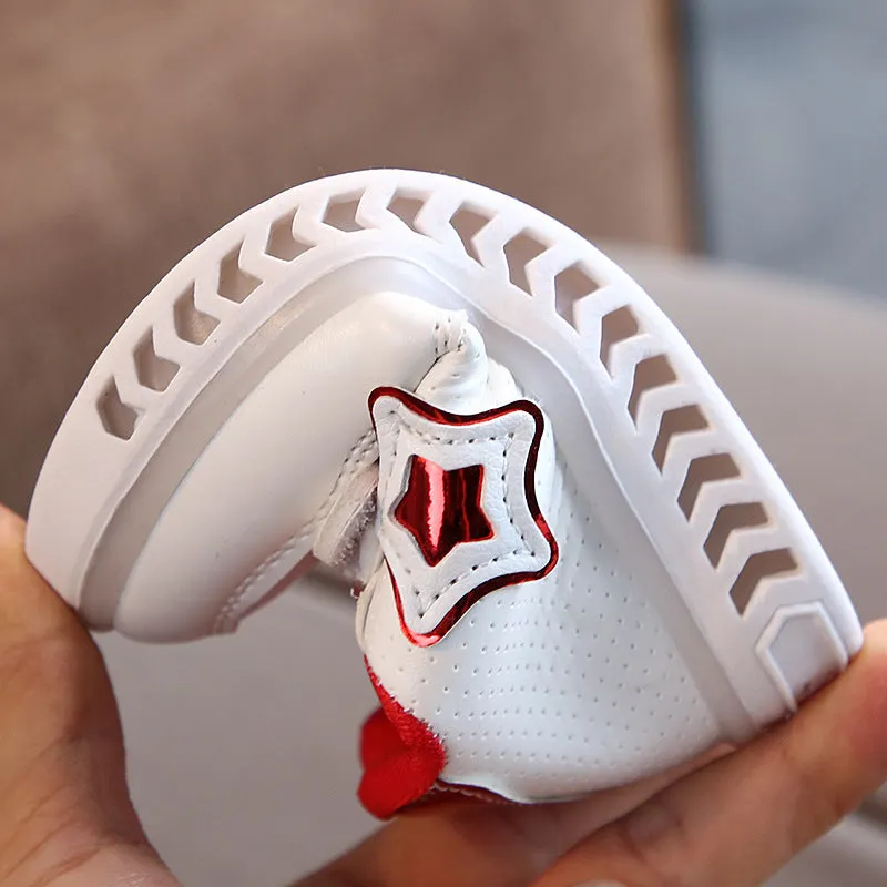 Star LED Toddler Shoes – White & Stylish Light-Up Fun