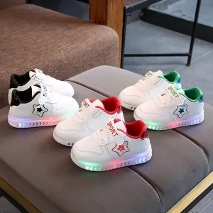 Star LED Toddler Shoes – White & Stylish Light-Up Fun