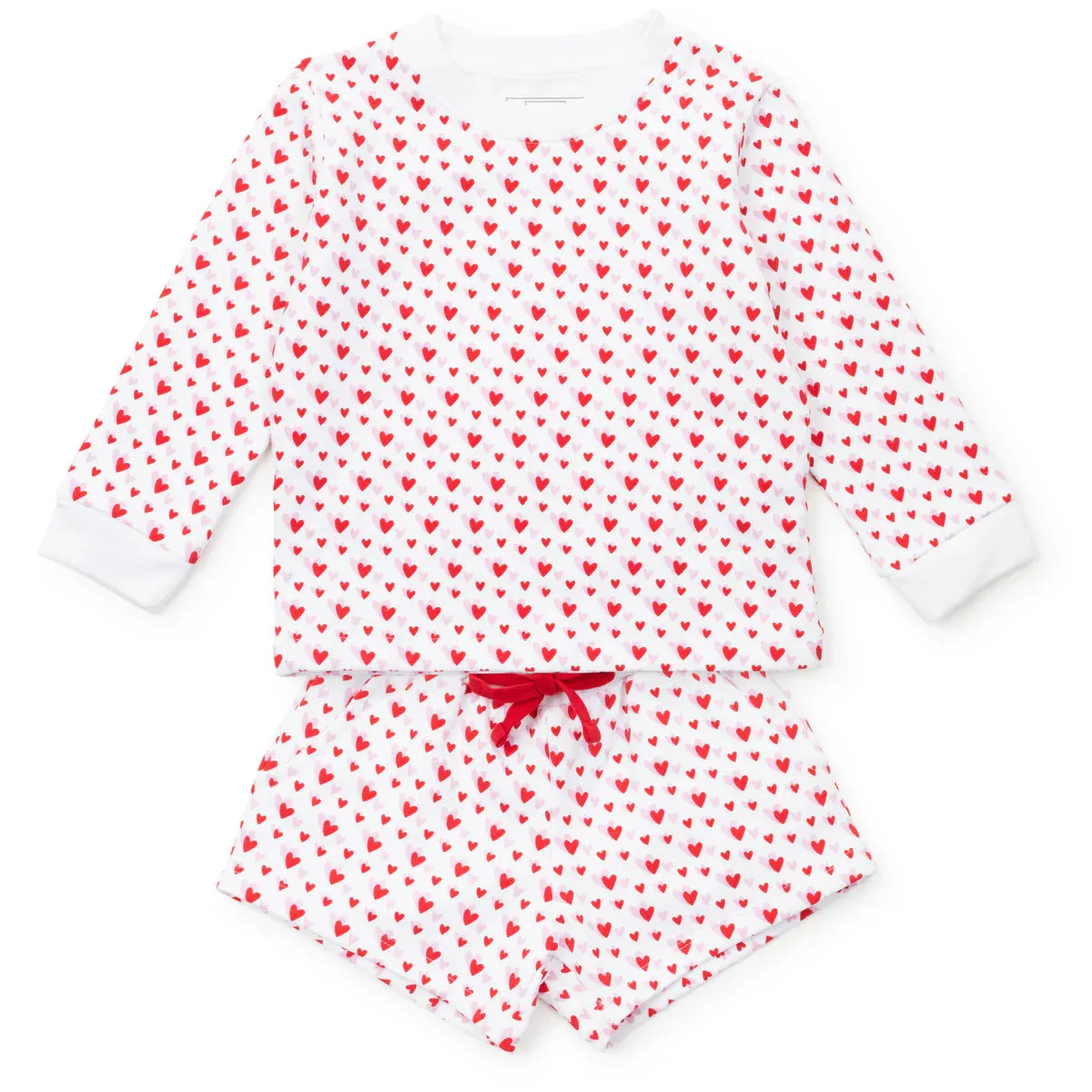 STELLA GIRLS' SWEATSHIRT SHORT SET - HEART TO HEART PINK