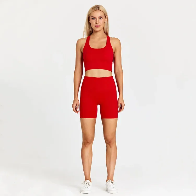 Stretchy Spandex Gym Set for Women - 2 Piece Sports Outfits