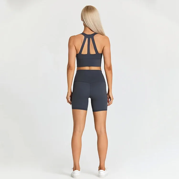 Stretchy Spandex Gym Set for Women - 2 Piece Sports Outfits