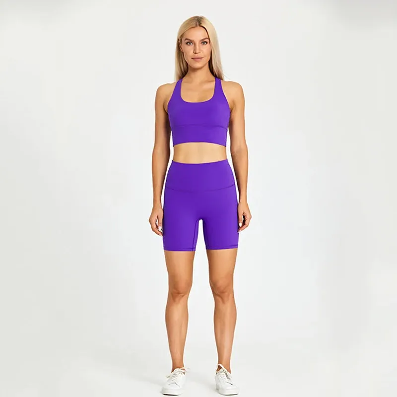 Stretchy Spandex Gym Set for Women - 2 Piece Sports Outfits