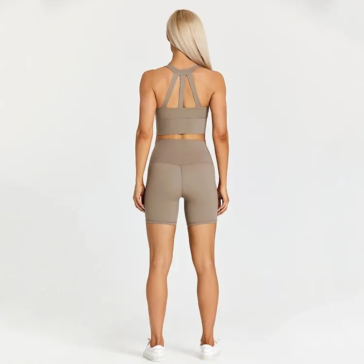 Stretchy Spandex Gym Set for Women - 2 Piece Sports Outfits