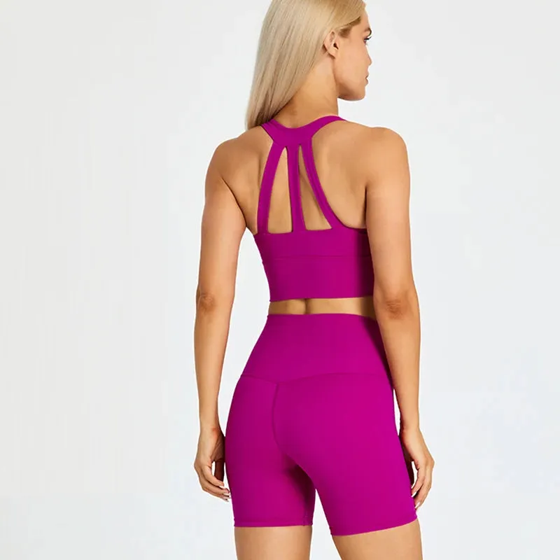 Stretchy Spandex Gym Set for Women - 2 Piece Sports Outfits