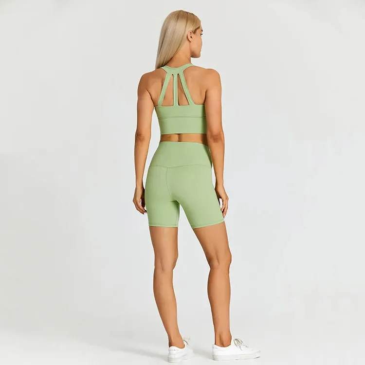 Stretchy Spandex Gym Set for Women - 2 Piece Sports Outfits