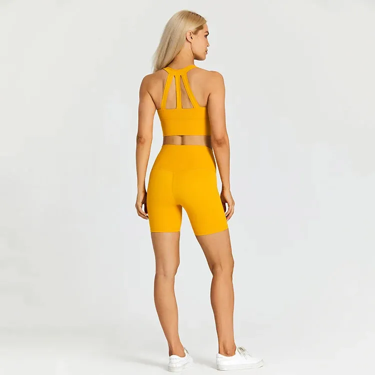 Stretchy Spandex Gym Set for Women - 2 Piece Sports Outfits