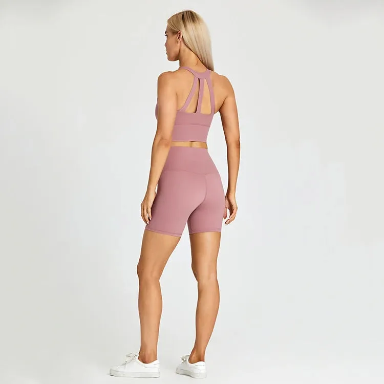 Stretchy Spandex Gym Set for Women - 2 Piece Sports Outfits