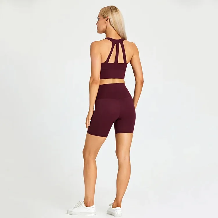 Stretchy Spandex Gym Set for Women - 2 Piece Sports Outfits