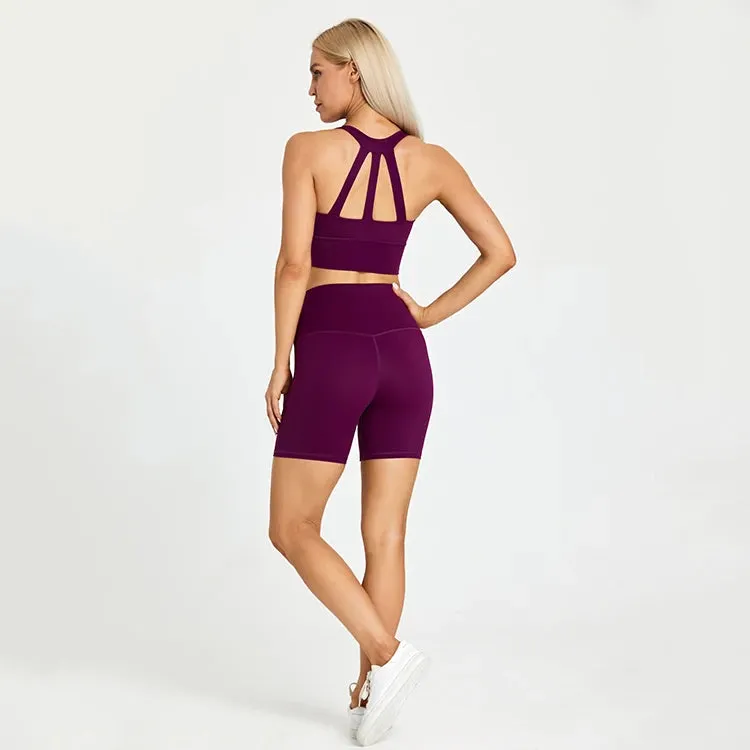 Stretchy Spandex Gym Set for Women - 2 Piece Sports Outfits