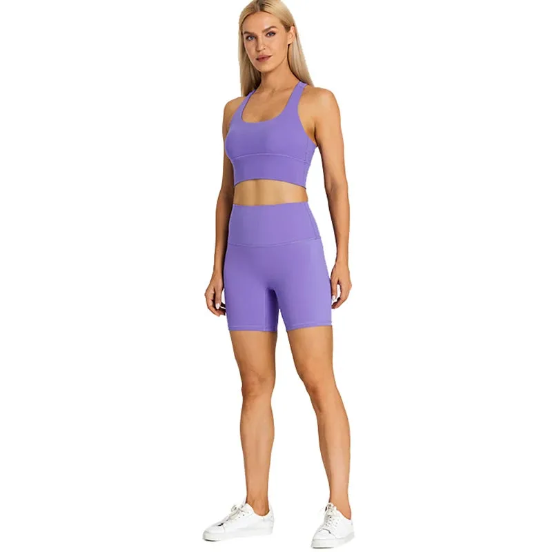 Stretchy Spandex Gym Set for Women - 2 Piece Sports Outfits