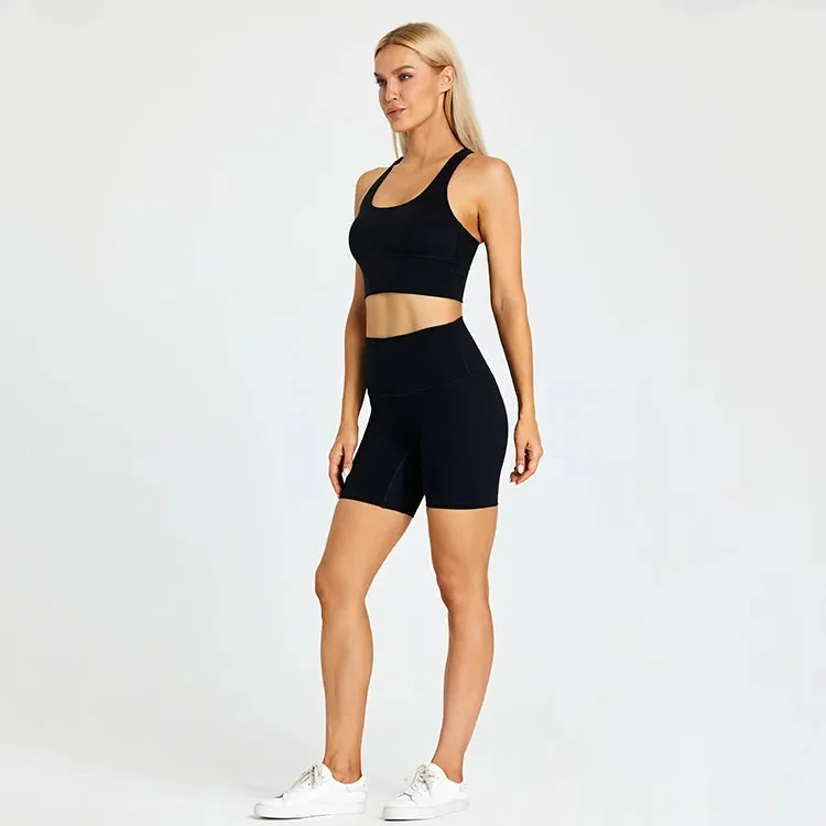 Stretchy Spandex Gym Set for Women - 2 Piece Sports Outfits