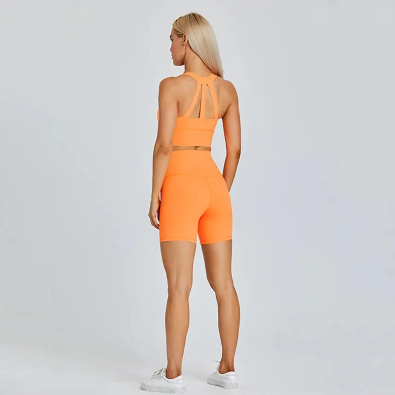 Stretchy Spandex Gym Set for Women - 2 Piece Sports Outfits