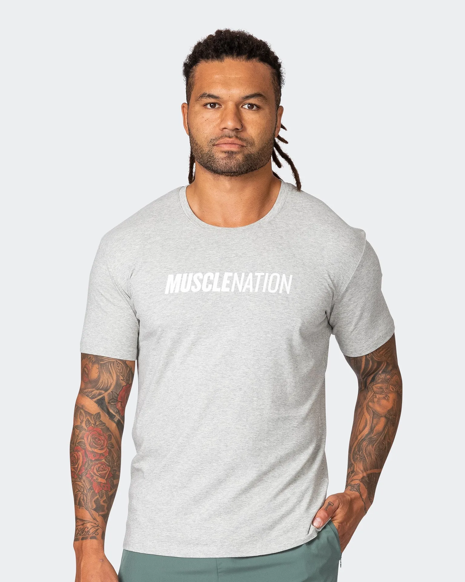 Strike Tee - Light Grey Marl