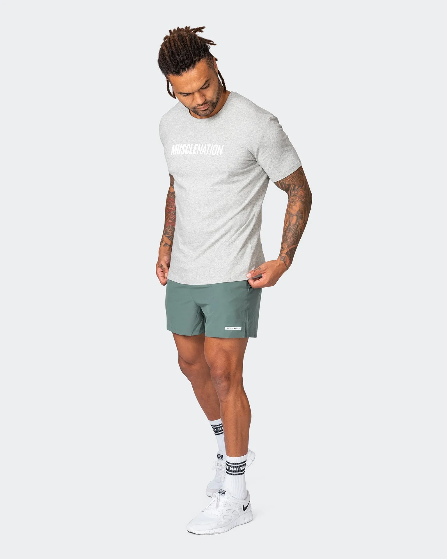 Strike Tee - Light Grey Marl