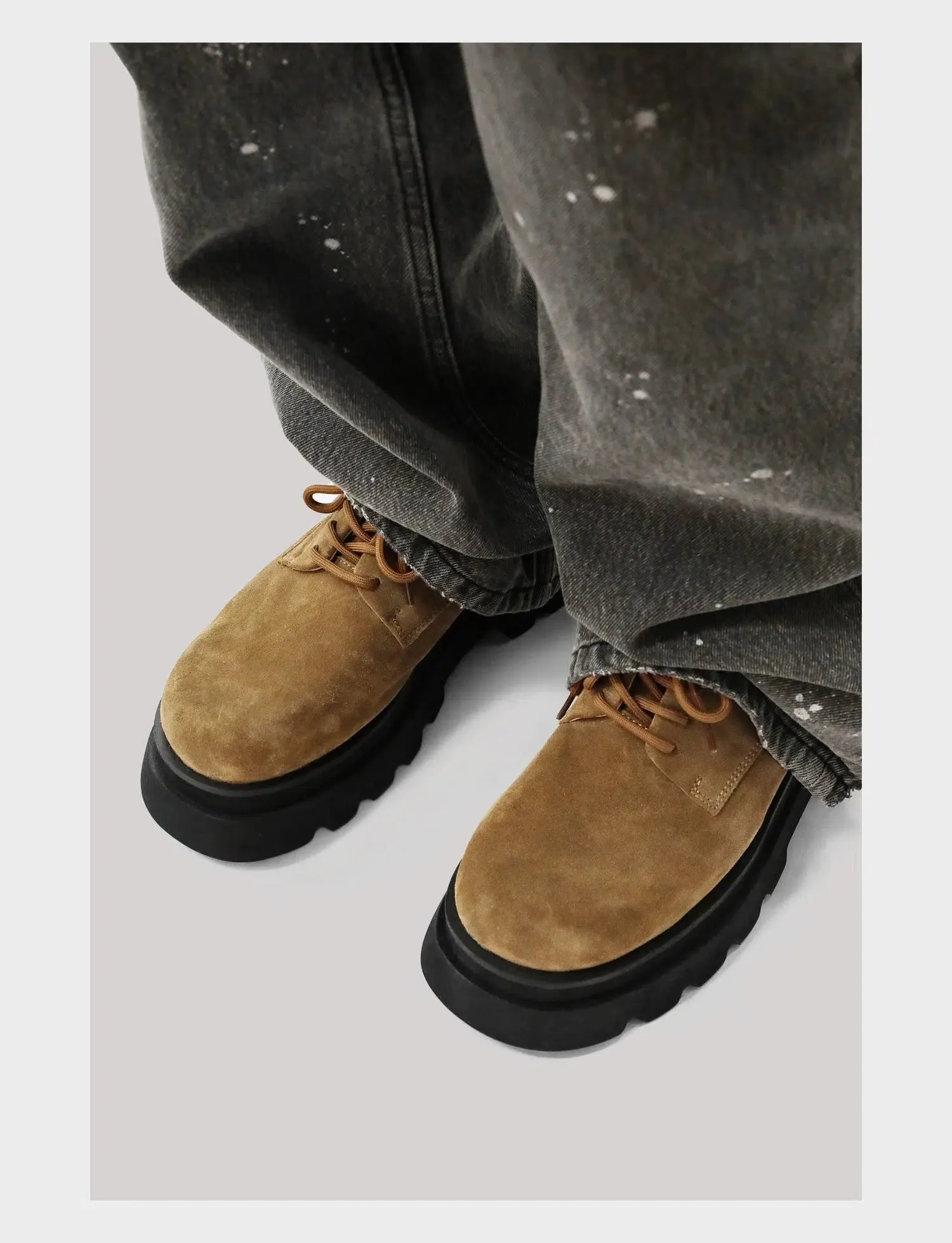 Stylish Suede Lace-Up Casual Shoes