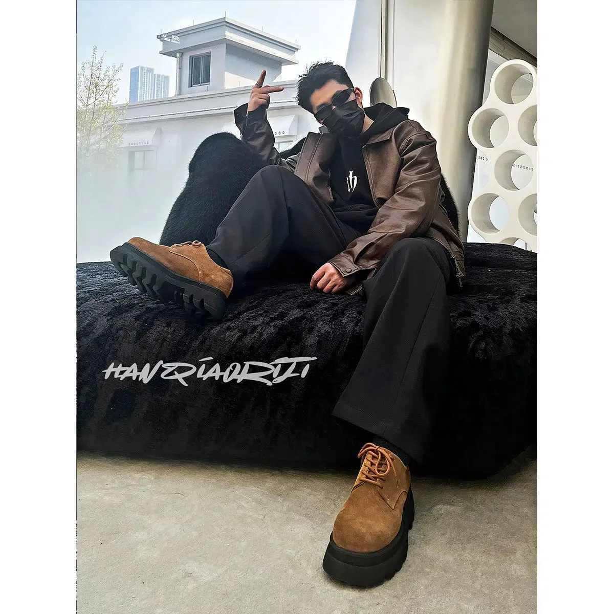 Stylish Suede Lace-Up Casual Shoes