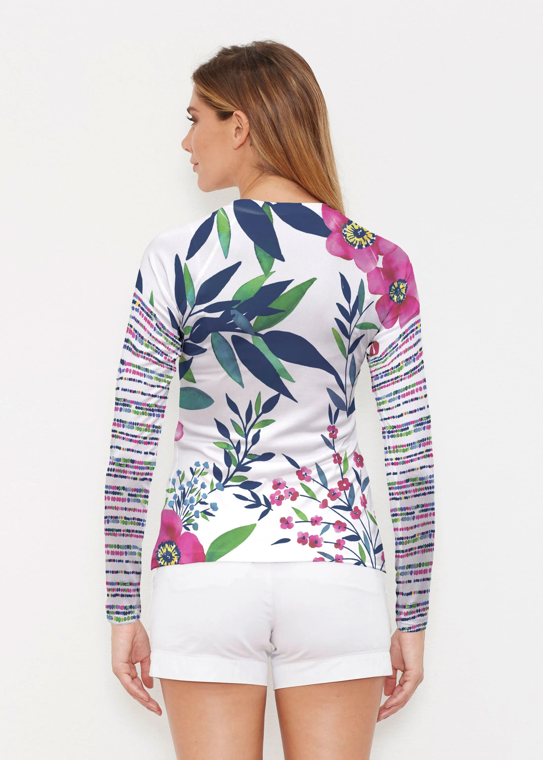 Summer Floral (13423) ~ Long Sleeve Rash Guard