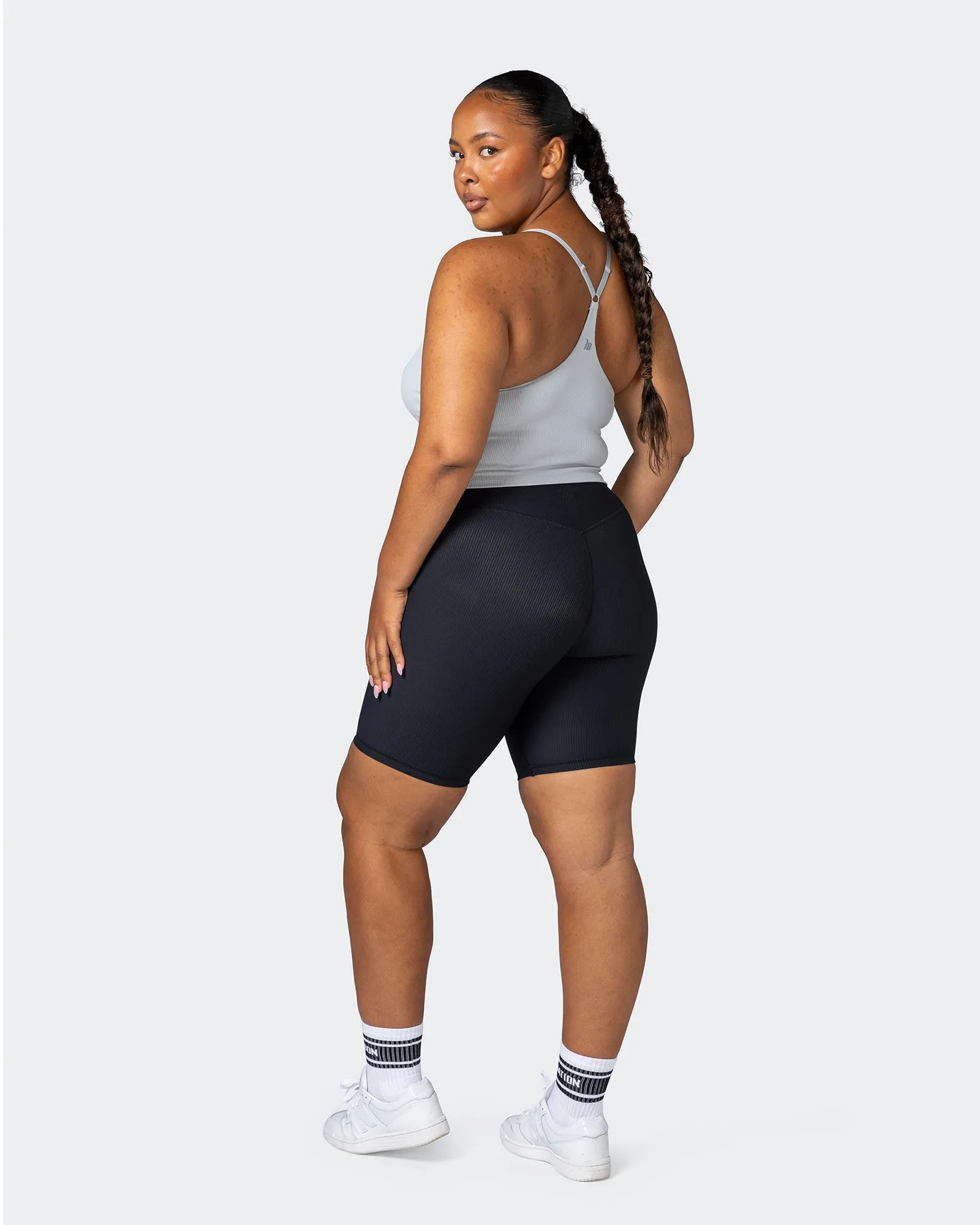 Summertime Rib Cropped Tank - Quiet Grey