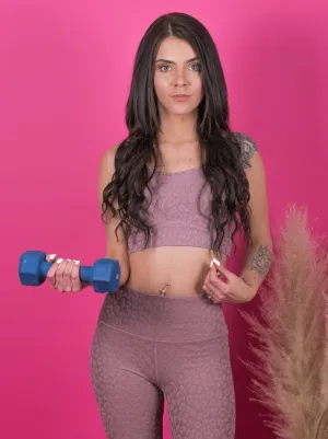 Take The Lead Textured Leopard Print Sports Bra-Mauve