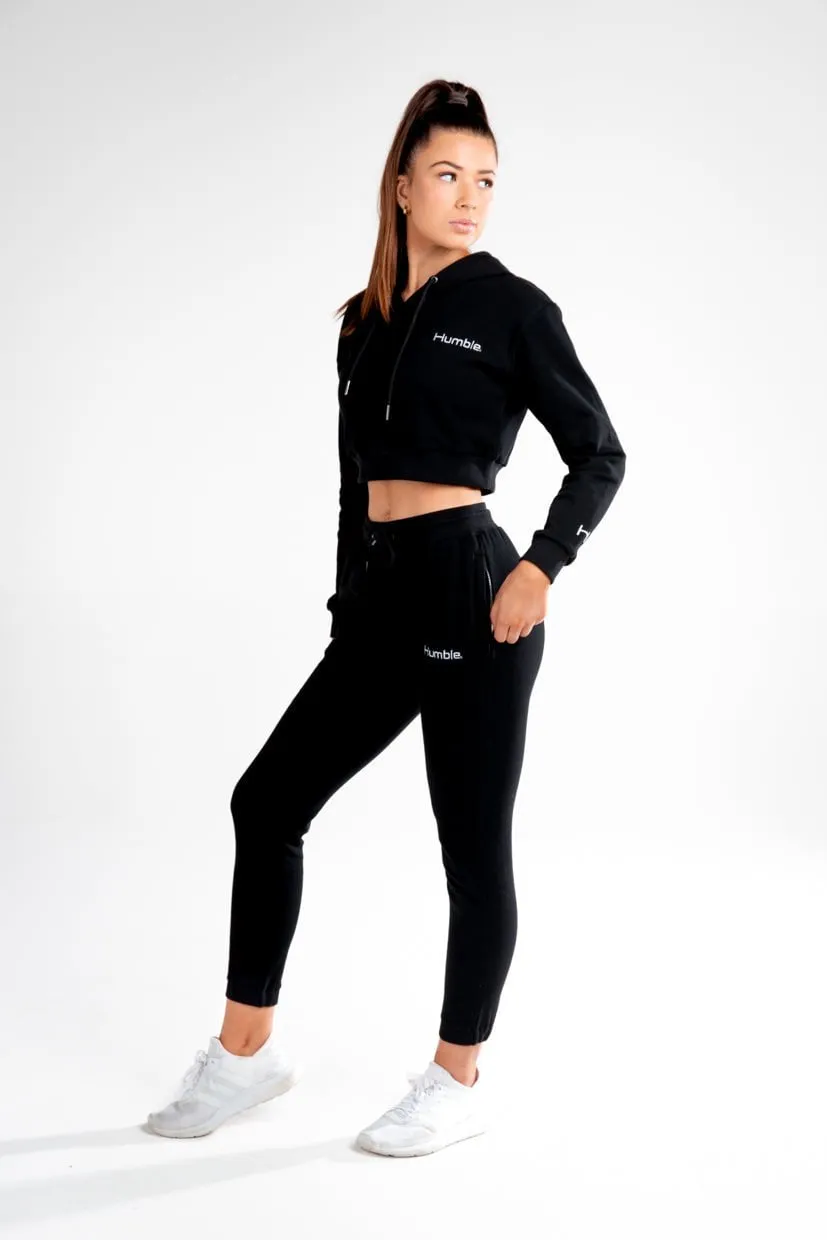 The Cropped Hoodie - Black