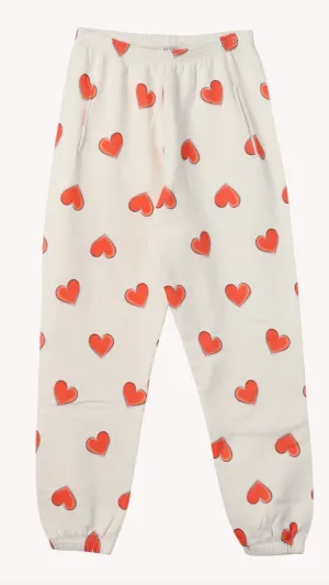 The Multi Heart Sweatpants | Cream/Red