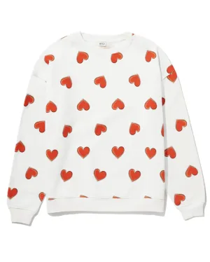 The Oversized Multi Heart Sweatshirt - Cream/Red