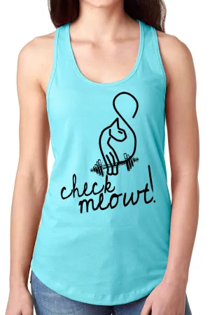 Think Out Loud Apparel Check Meowt Funny Check Me Out Fitness Tank Top Gym Humor