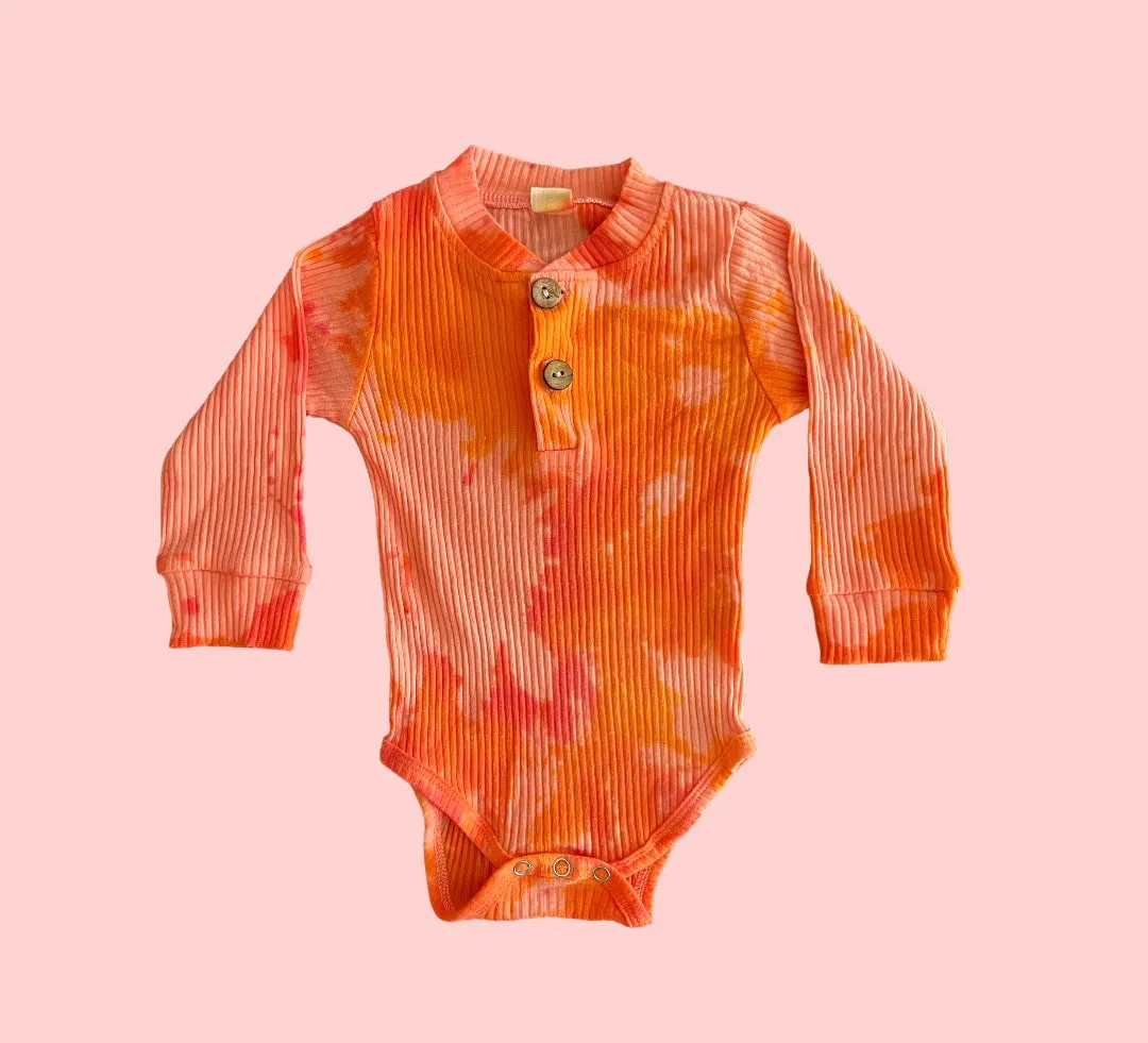 Toddler Fire Red Tie Dye Onesie Jogger Set