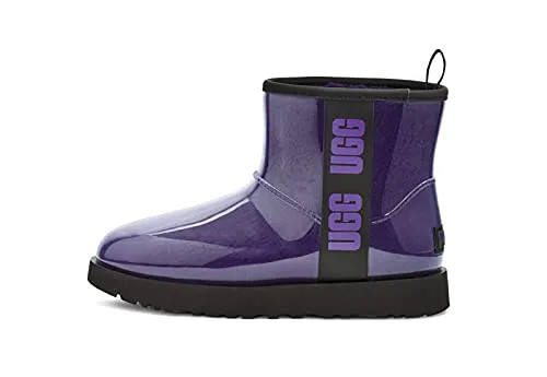 UGG Women's Classic Clear Mini Fashion Boot, Violet Night/Black, 8
