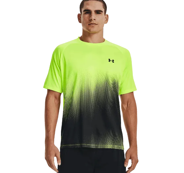 Under Armour Tech Fade T-Shirt and Launch Short Set - Lime Surge/Black
