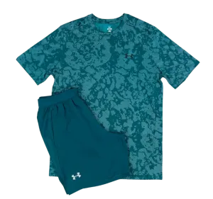 Under Armour Tech Vent Geode T-Shirt and Launch 7 Inch Shorts Set - Hydro Teal