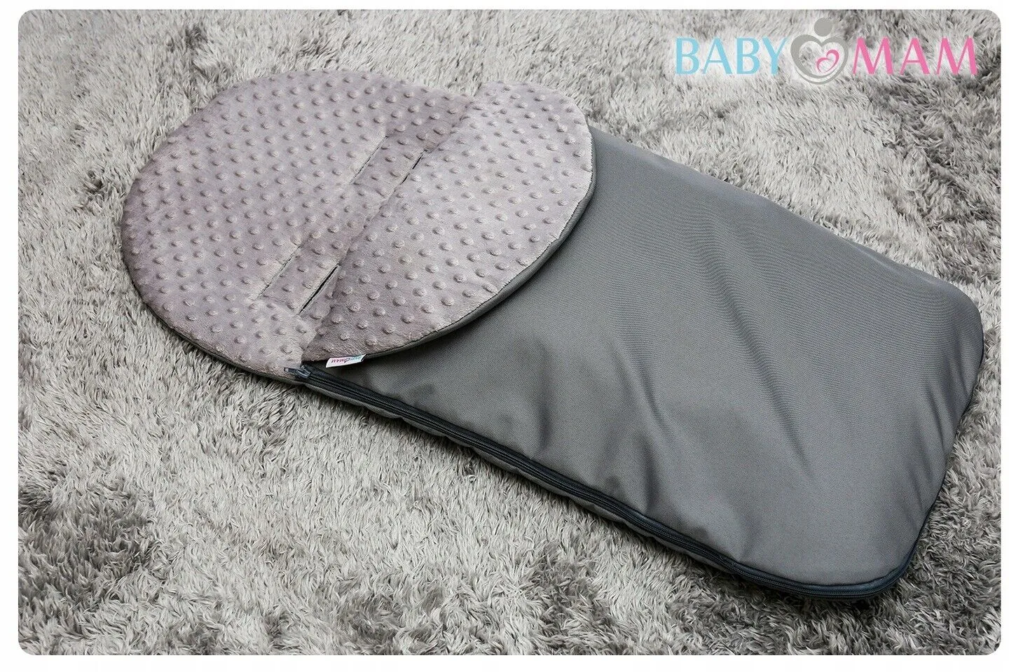 Universal Footmuff Stroller Pushchair Buggy Car seat Dimple Grey/Grey