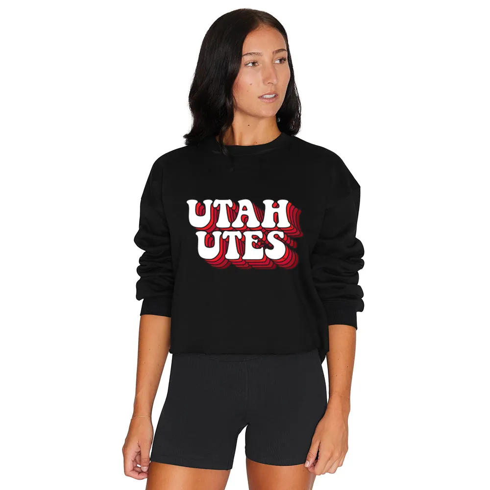 Utah Retro Black Crewneck