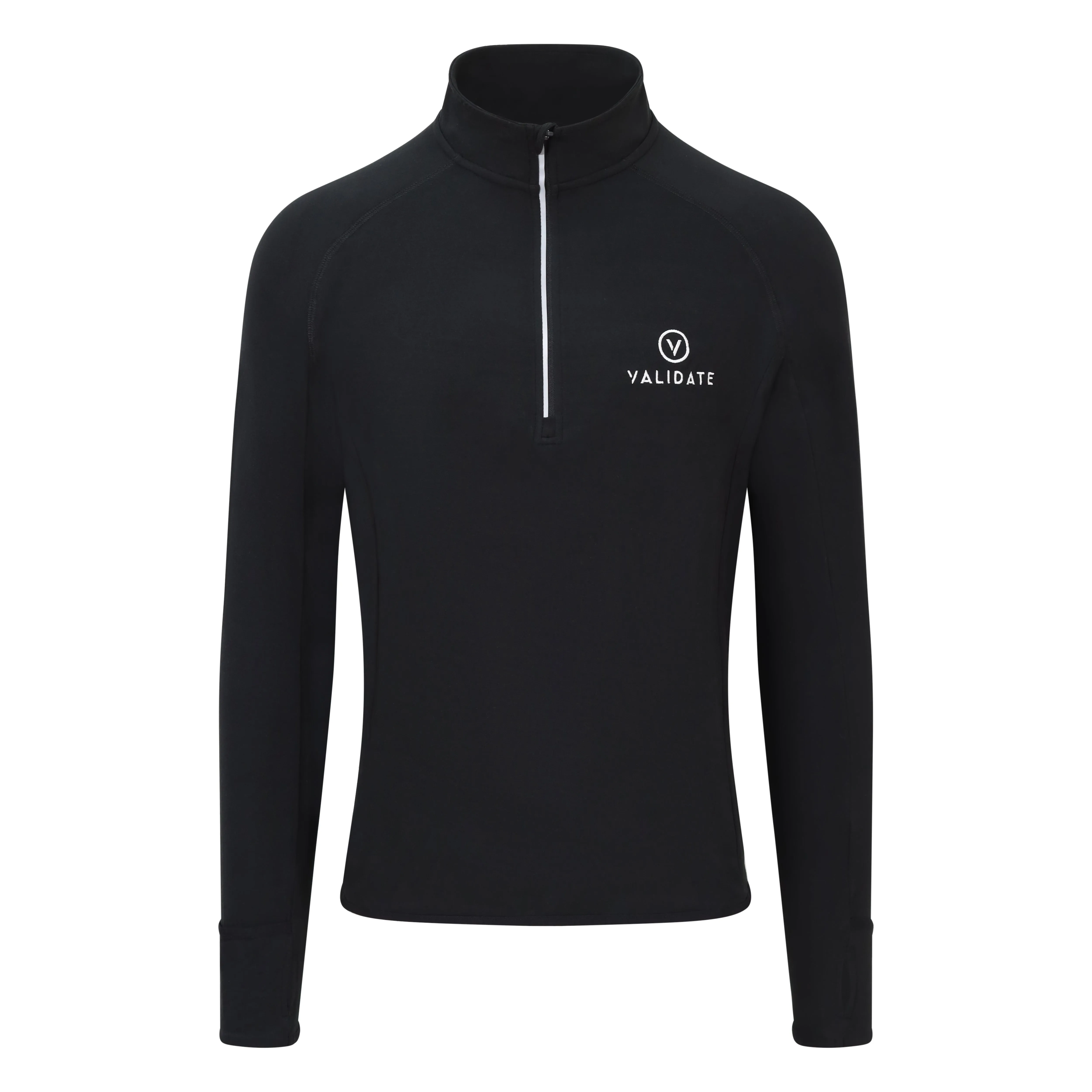 Validate Mens TriDri® long sleeve performance ¼ zip Black