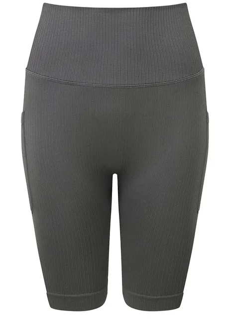 Validate Women’s TriDri® ribbed seamless '3D Fit' cycle shorts Charcoal