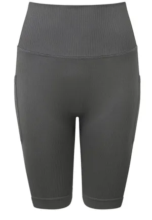 Validate Women’s TriDri® ribbed seamless '3D Fit' cycle shorts Charcoal