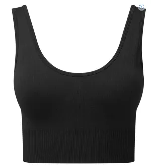 Validate Women's TriDri® ribbed seamless 3D fit multi-sport bra Black