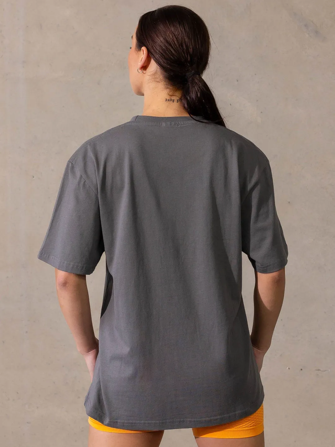 Varsity Oversized T-Shirt | Charcoal