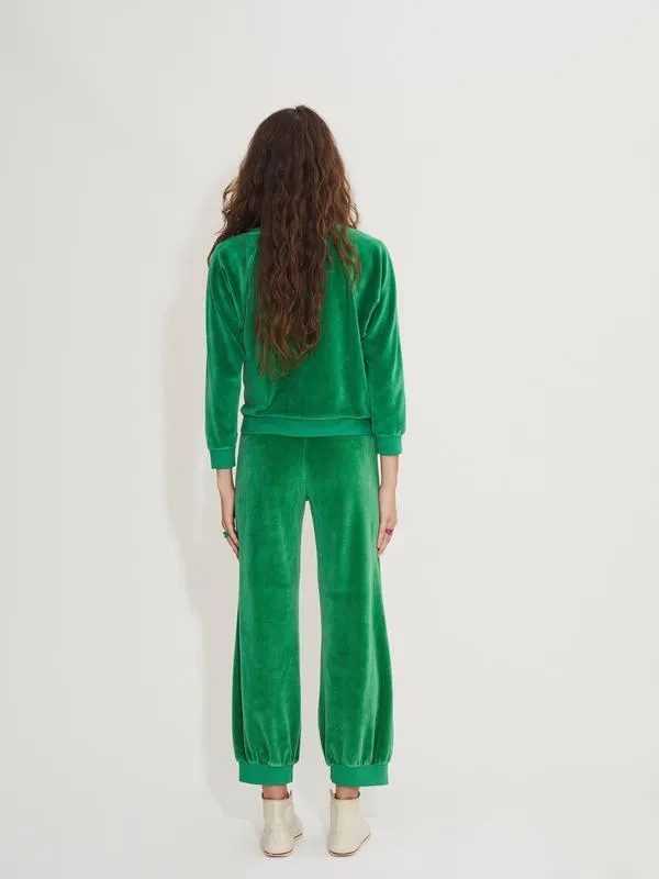 Velour High Waist Harem Pants in Palma