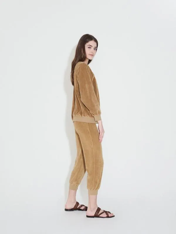 Velour Unisex Oversized Sweatshirt in Teddy