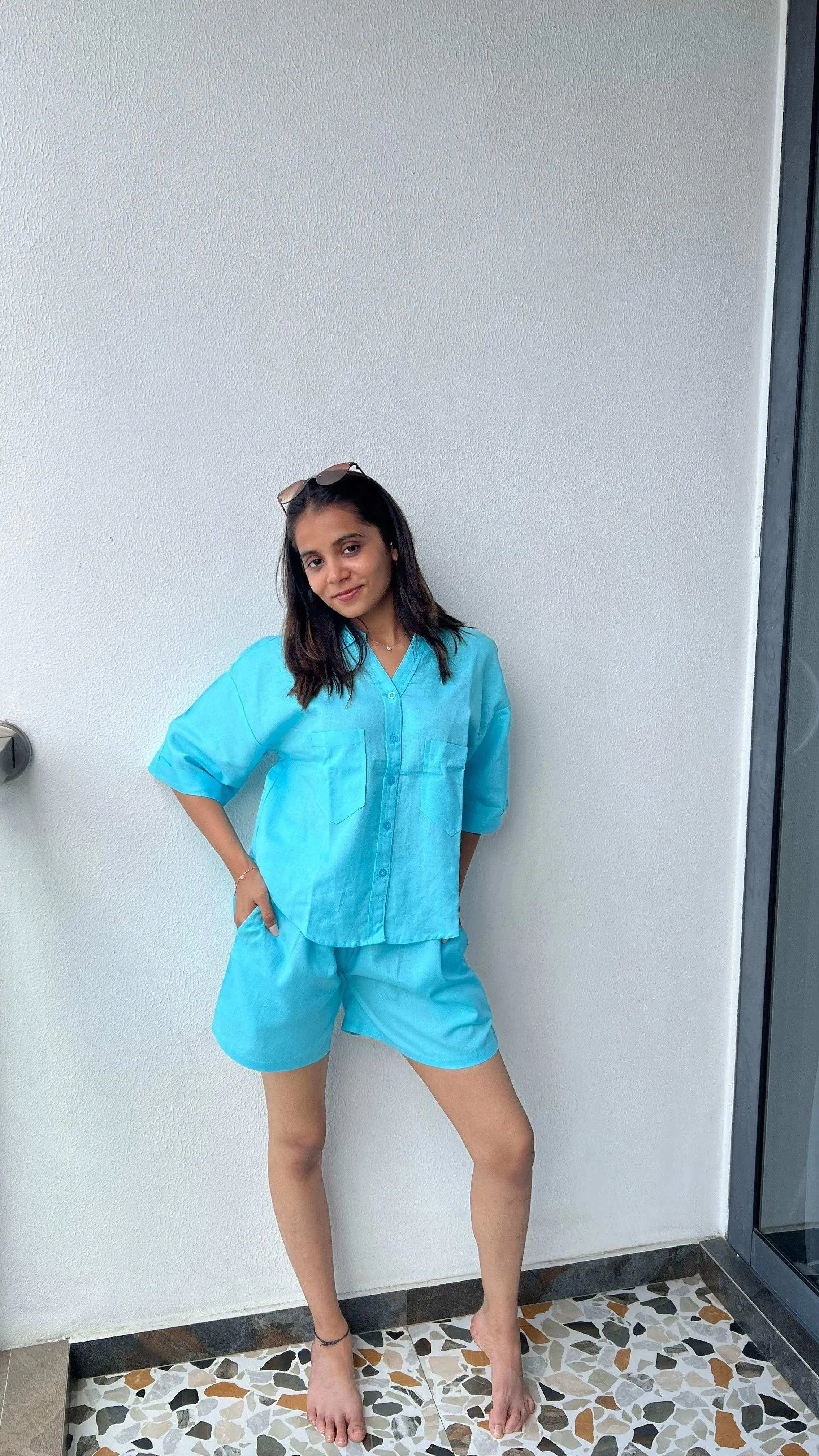 Velure Chic Blue Shorts