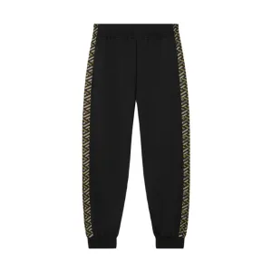VERSACE GRECA SIGNATURE ACCENT GYM SWEATPANTS NERO-STAMPA