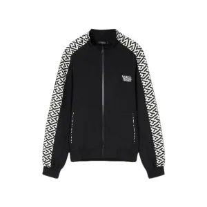 VERSACE GRECA SIGNATURE ACCENT GYM SWEATSHIRT BLACK/WHITE