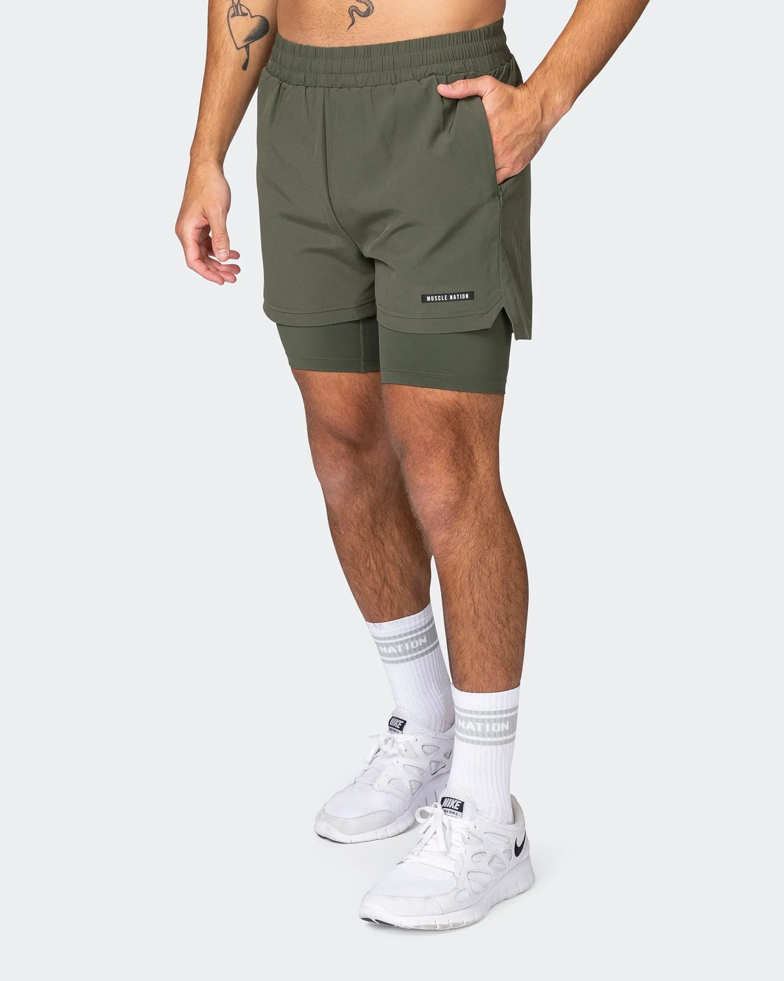 Vigour Training 3" Shorts - Dark Khaki