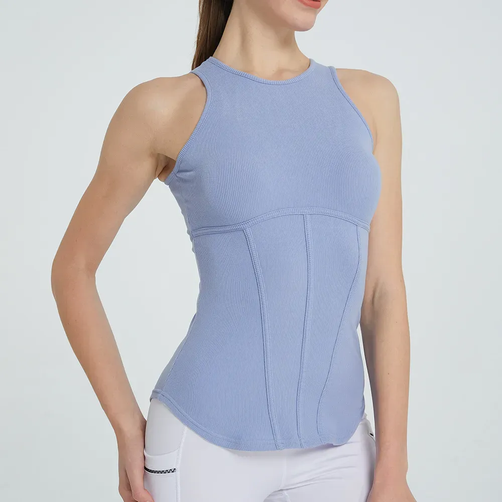 Vina Sleeveless Ribbed Contour Tank Top
