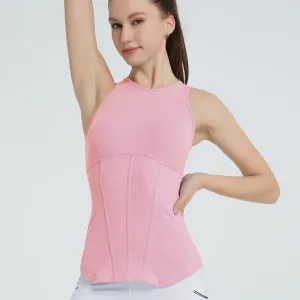 Vina Sleeveless Ribbed Contour Tank Top