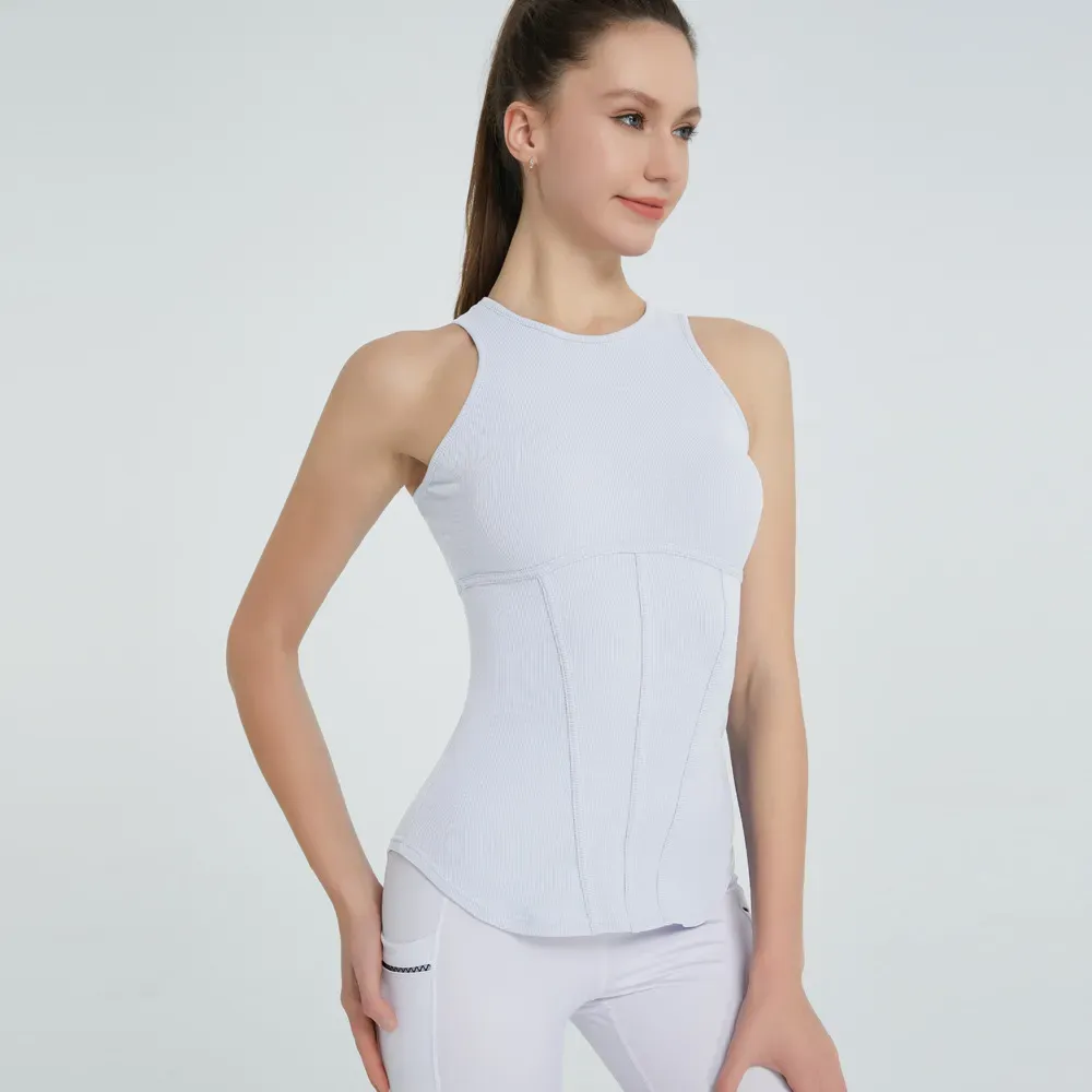 Vina Sleeveless Ribbed Contour Tank Top
