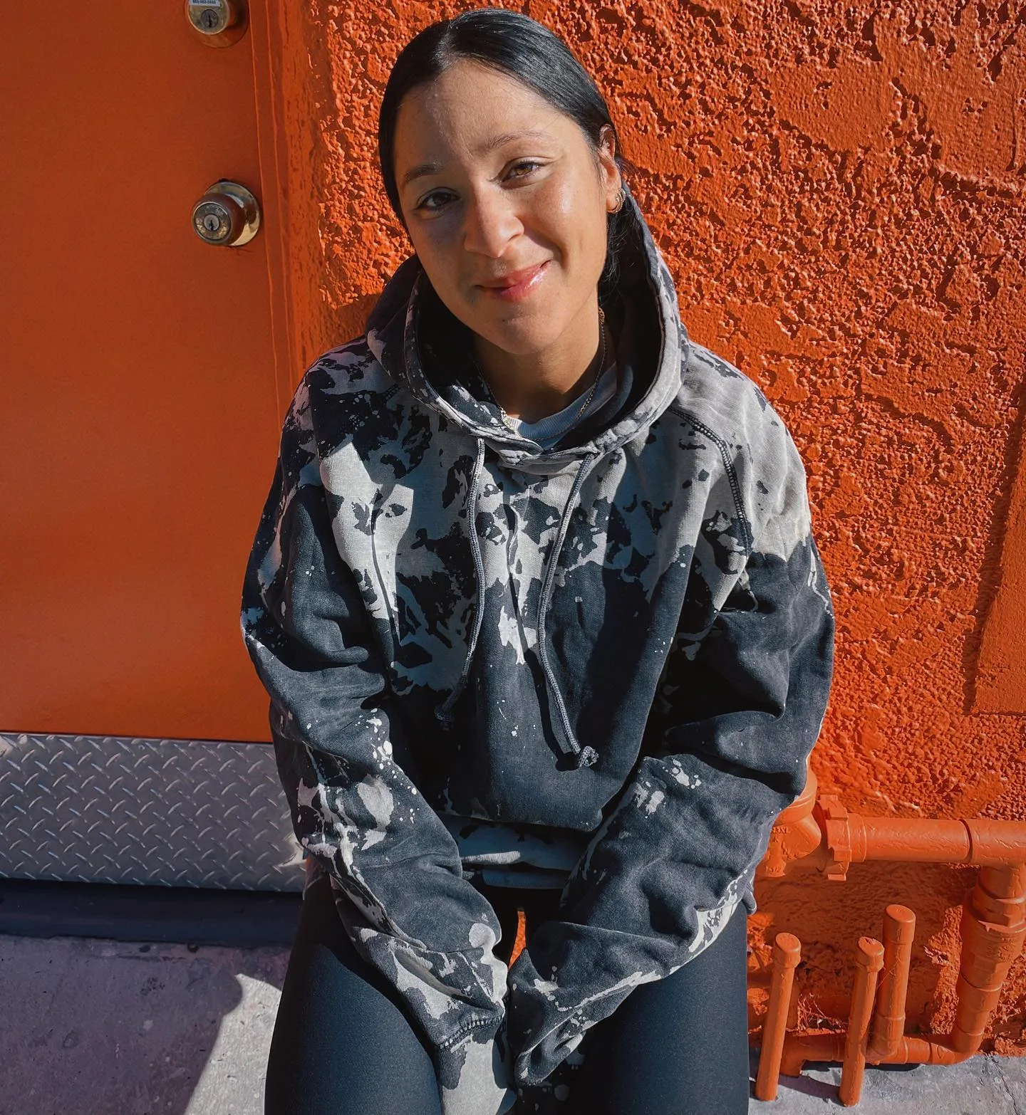 Vintage Black Bleach Hoodie