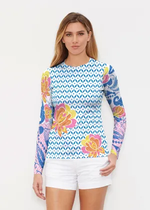 Vintage Blooms (8039) ~ Long Sleeve Rash Guard