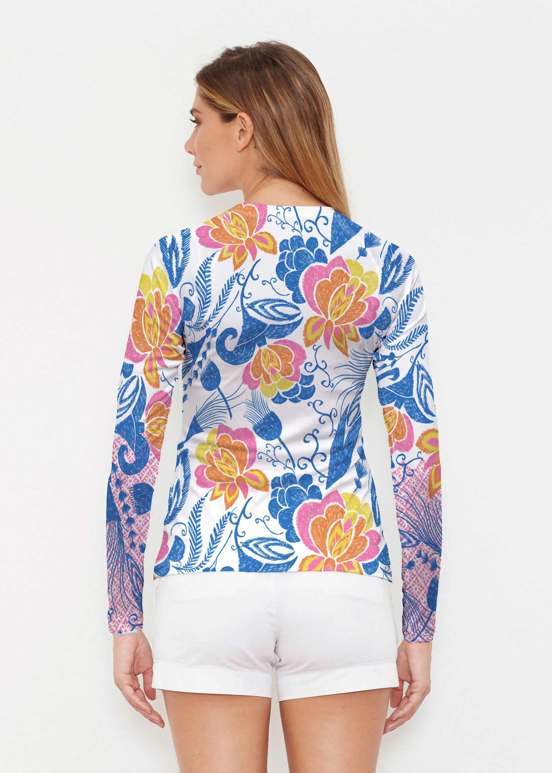 Vintage Blooms (8039) ~ Long Sleeve Rash Guard